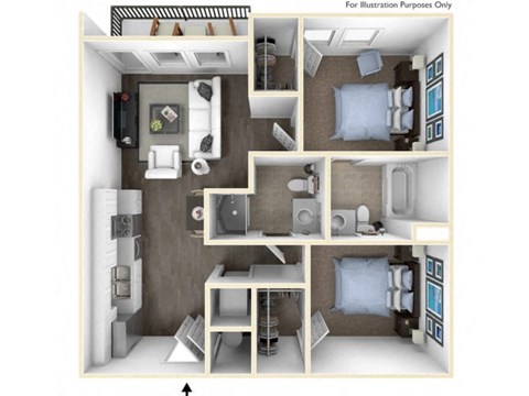 2 bed 2 bath floor plan C 2 bed 2 bath floor plan C